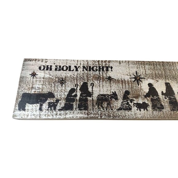 Oh Holy Night Wooden Nativity LED Lighted Wall Art - Picture 7 of 10